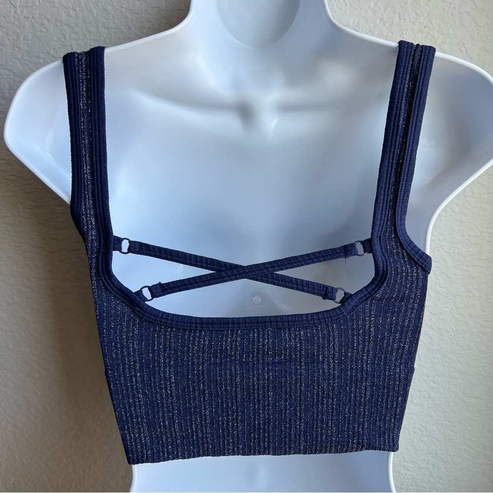 Urban Outfitters Out from Under Navy blue  Sparkle top - Picture 2 of 5